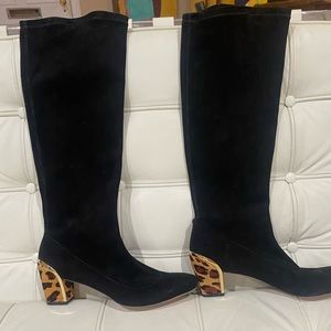 DVF Black Stretch Suede Boot, size 8.5